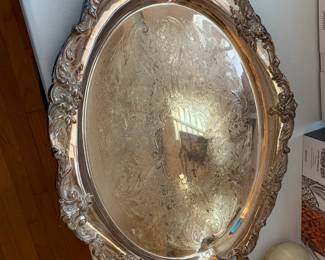 #27 Reed & Barton - King Francis - Heavy Silverplated Silver Tray w/handles - 30x21 $175.00