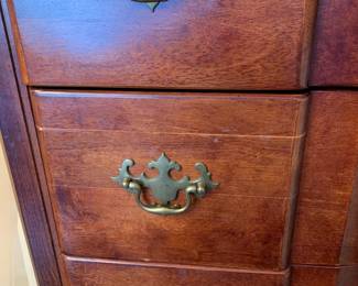 #18 Wood HI-Boy w/5 drawers 39x18x78 (as is cracks) $125.00