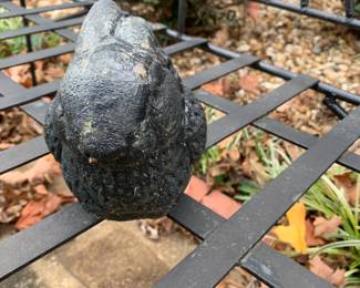#102 Concrete Small Rabbit - 4" tall Painted Black $20.00