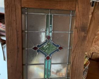 #172 Stained Glass Window (has a crack) - 20x27 $30.00