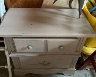 #179 Wood 2 Drawer Bedside Table Painted Taupe - 26x14x24 $35.00