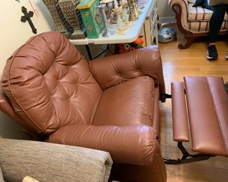 #51 Brown Recliner with non-continuous lift foot w/button back and arms $100.00