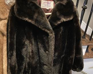#263 Intrigue by Tiss Avel faux brown fur jacket size 10 $40