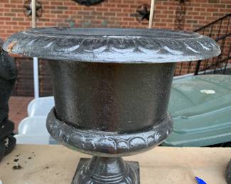 #127 Iron Black Painted Urn Pot - 13x12 $30.00