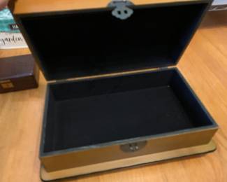 #232 Antique Gold Box w/hinge fastener - 18x11x7 $20.00