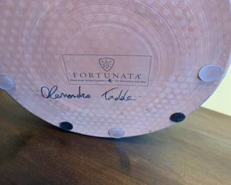 #32 Cream Pottery Vase by Fortunata - Hand Made Italian Ceramics signed by Author - Very Heavy - 16x10 $125.00