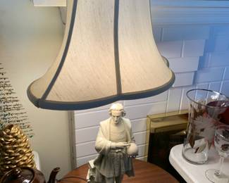 #23 Ceramic Man holding a sphere Lamp - 30" Tall $75.00