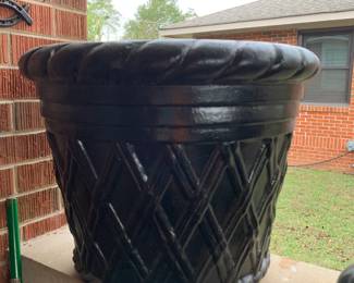 #122 Concrete Black Pained Pot - 19x15 $40.00