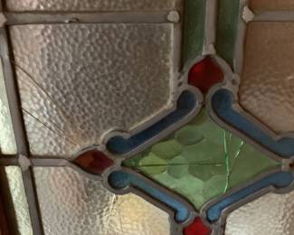 #172 Stained Glass Window (has a crack) - 20x27 $30.00