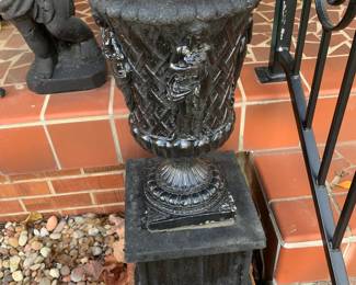 #79 Black Concrete Square Column w/Planter on top (2 pcs) - 9" Base, 17" Pot $70.00