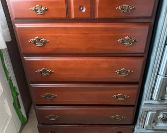 #204 Wood 5 drawer chest of drawers - 30x17x44 $65.00