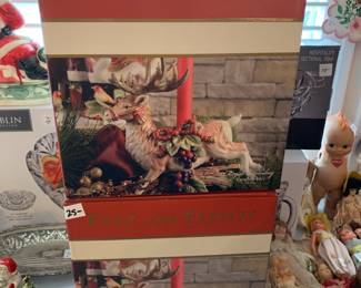 #213 Fitz & Floyd Reindeer Candle Holders - pair of 2 Both Standing - 2 boxes $50.00