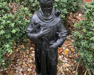 #100 Concrete St. w/Bird on Shoulder - Black Painted $40.00