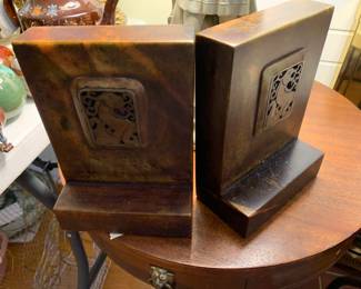 #34 Pair of Chinese Hardstone Dragon Bookends - 8" Tall x6"Wide x 3" Deep Heavy $75.00