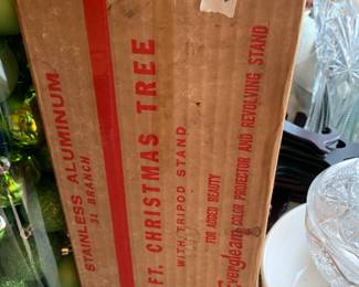 #167 Evergleam Silver Christmas Tree in Original Box w/31 Branches - 4 foot $150.00