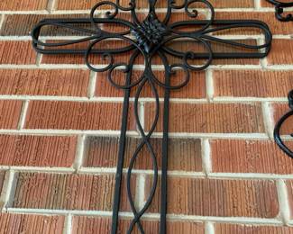 #115 Black Iron Cross w/Flower Center - 28x17 $30.00