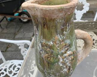 #158 Clay Distressed Single Handled Pitcher - 13" Tall $20.00