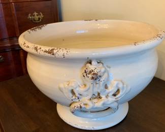 #32 Cream Pottery Vase by Fortunata - Hand Made Italian Ceramics signed by Author - Very Heavy - 16x10 $125.00