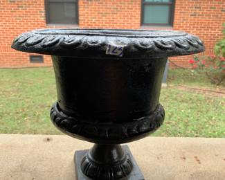 #123 Iron Black Painted Urn Pot - 13x12 $30.00