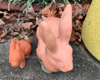 #95 Terracotta Momma Rabbit and Baby Rabbit $20.00