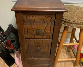 #210 Wood 2 drawer End Table - 13x18x29 $75.00