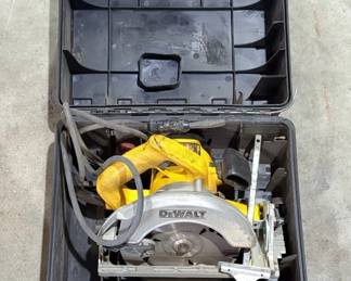 DeWalt 7.25" Corded Circular Saw, Model DW368, In Hard Sided Case, Powers On 
