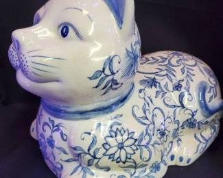 Large Vintage Chinoiserie Cat