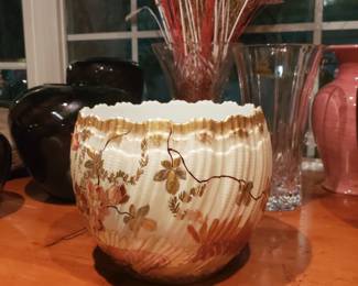 Limoges Jardiniere with Gold Vase