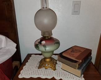 Vintage lamp and books