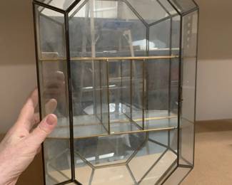 Mirrored glass wall mounted display cabinet
