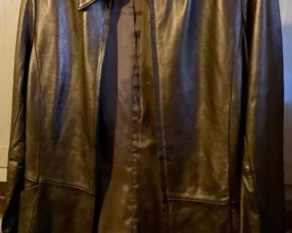 Never worn metallic bronze lambskin leather ladies jacket size s