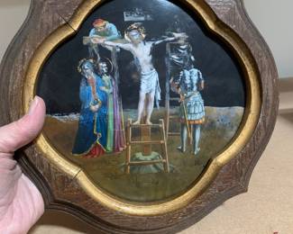 Religious French enamel plaque