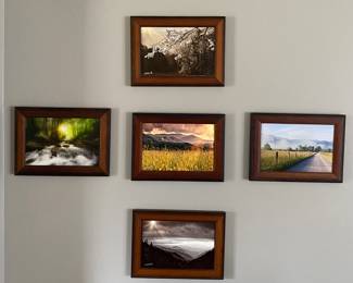 Set of 5 framed Smokey Mountain Photography prints