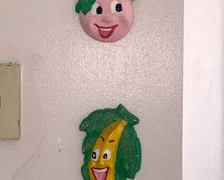 Vintage anthropomorphic Chalkware fruit