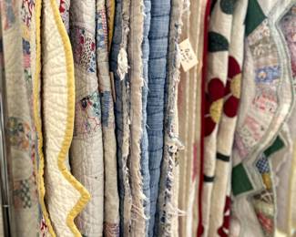 multiple handmade quilts to select from