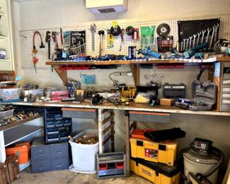garage full of tools, a handyman or professional's dream