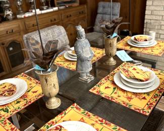 table setting pieces and lovely decor 