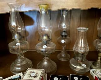 antique kerosene lamps