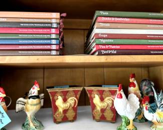 cookbooks and rooster collections