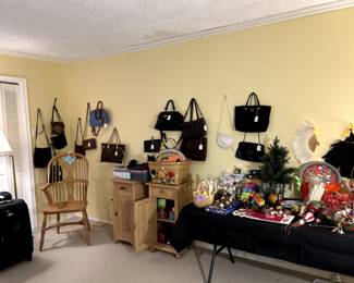 multiple handbags and purses to select from