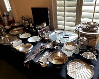 silver service pieces