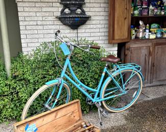 Vintage large Public Bicycle and 1940s wooden croquet set