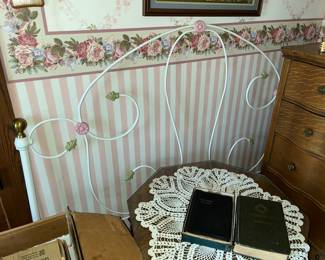 Antique iron headboard