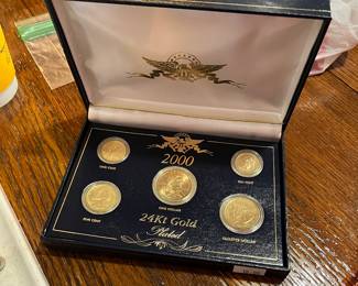Year 2000 24kt gold plated coin set
