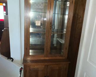 Tall oak china cabinet