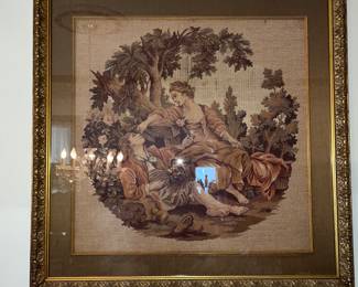 Framed vintage tapestry