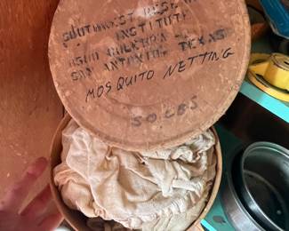 Small barrel with mosquito netting