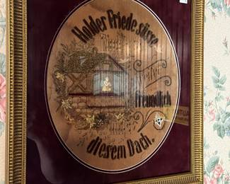 Framed German needlepoint