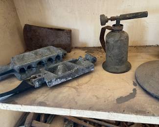 vintage torch and molds