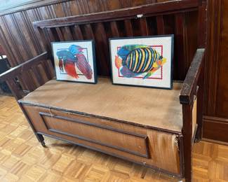 Antique storage seat